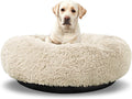 Washable Round Dog Bed – Calming Donut Design 