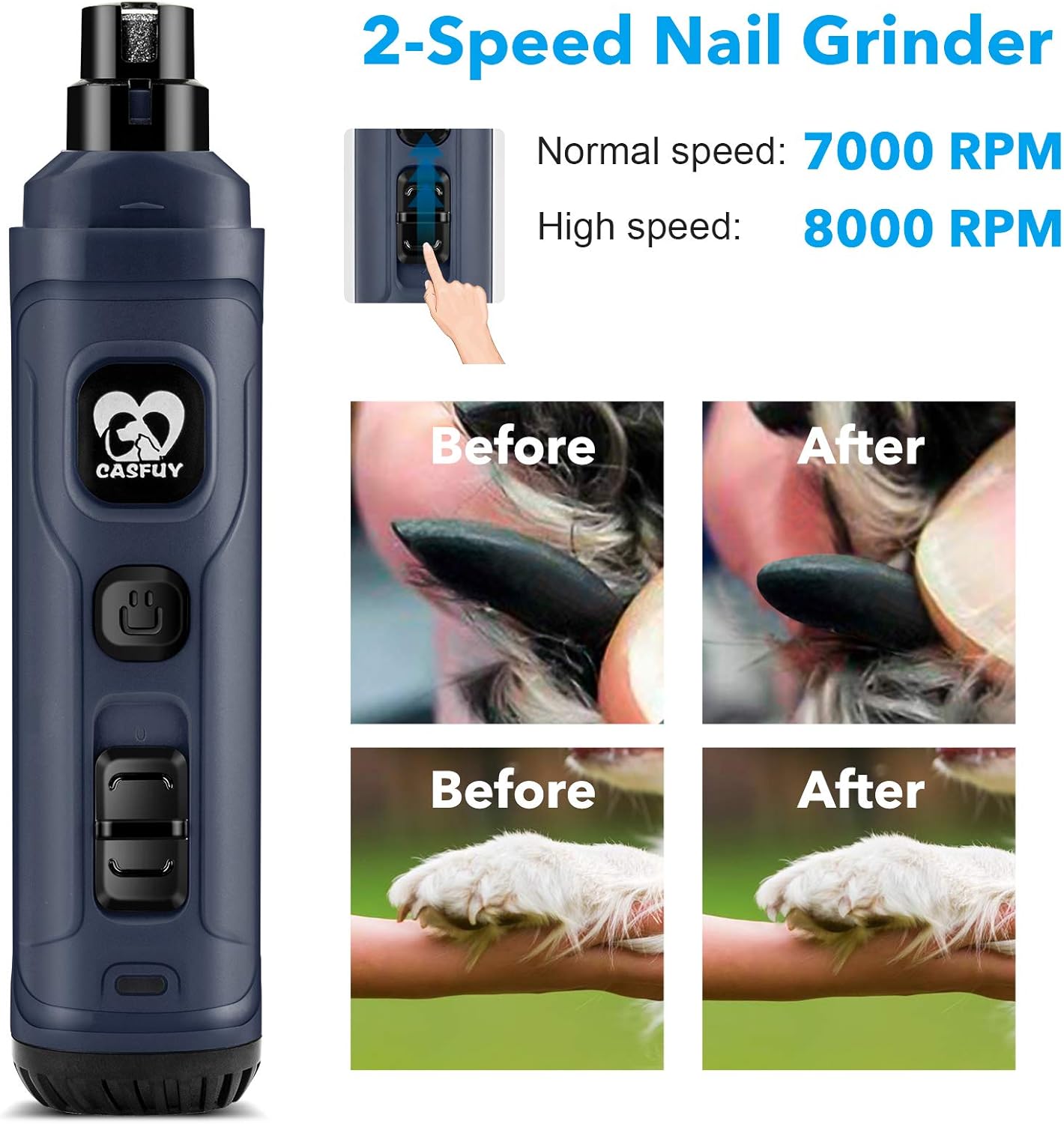 LED Dog Nail Grinder – Quiet & Precise