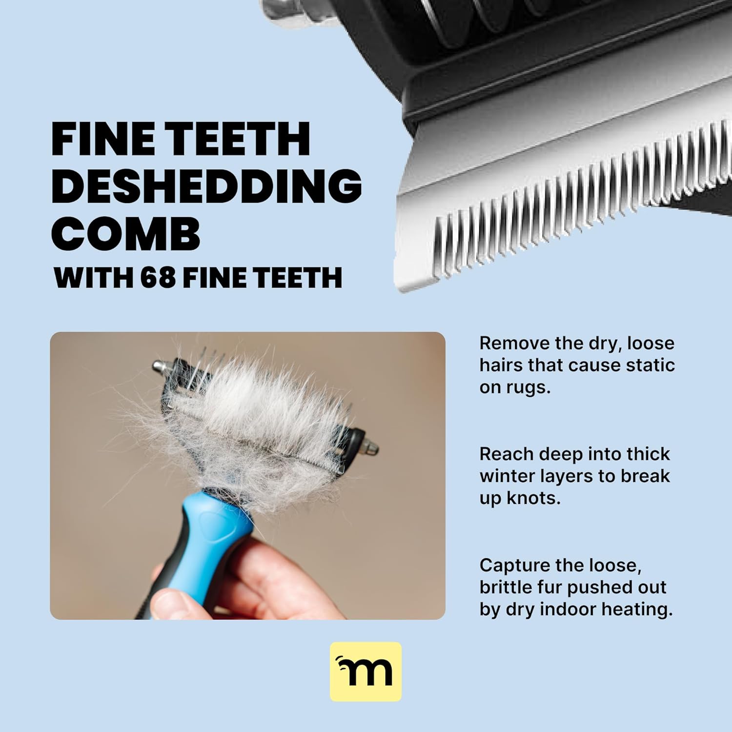 Dog Deshedding Brush – Reduce Shedding & Remove Loose Fur