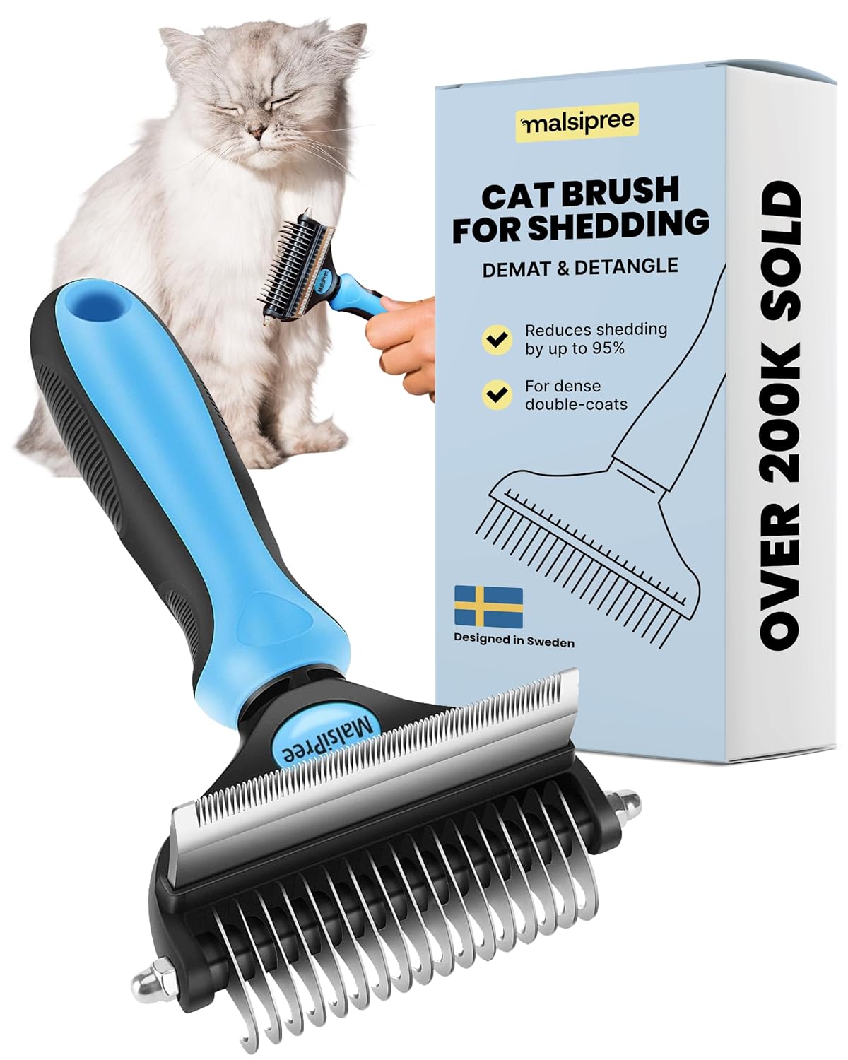 Dog Deshedding Brush – Reduce Shedding & Remove Loose Fur