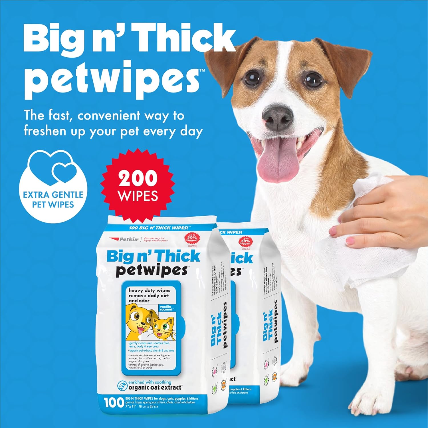 Large Pet Cleaning Wipes – 200 Count