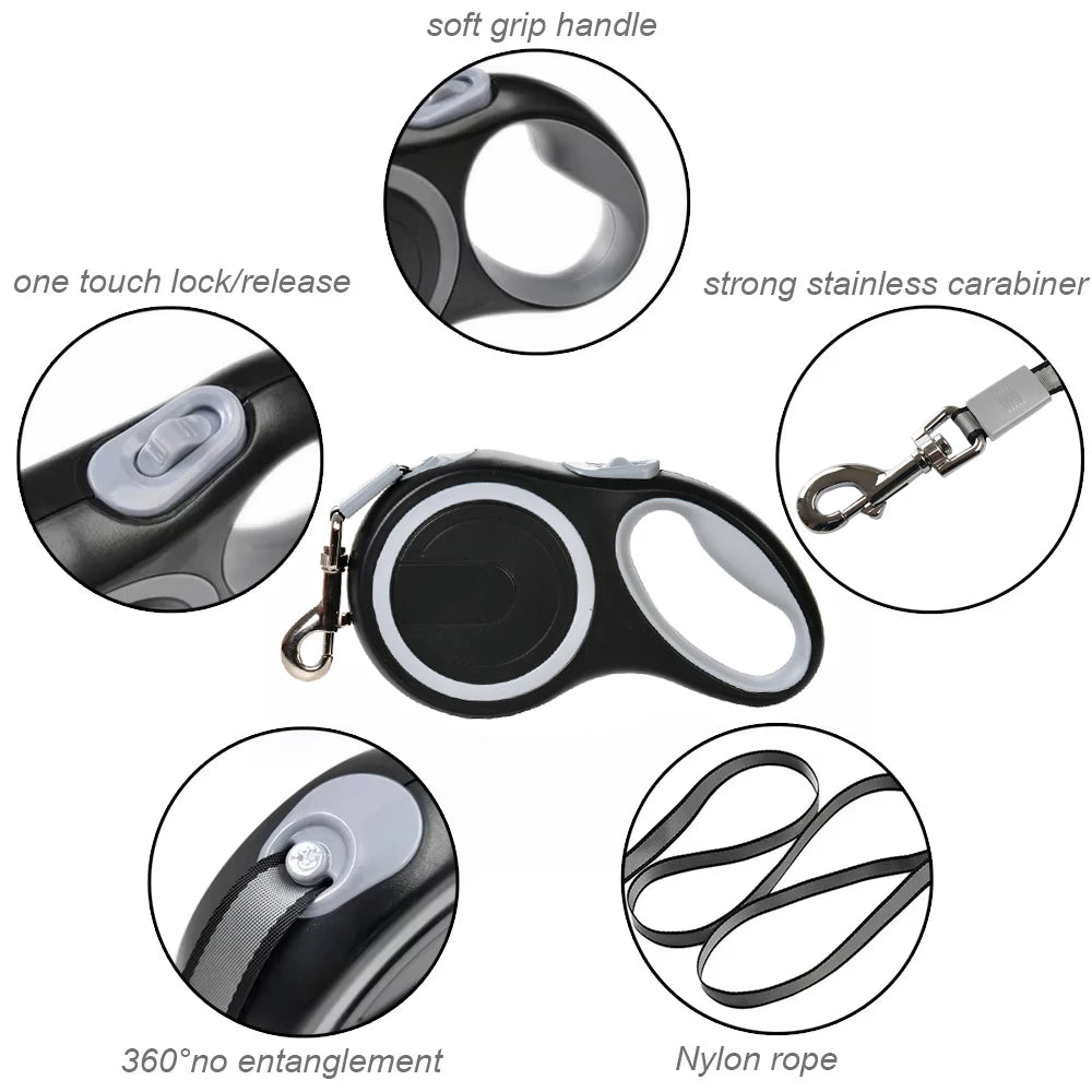 Heavy-Duty Retractable Dog Leash – For Large Dogs