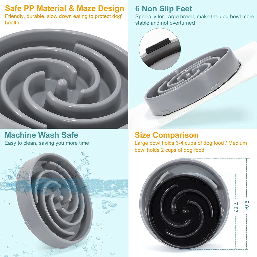 Slow Feeder Dog Bowl – Prevent Choking & Reduce Fast Eating